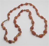 RED AGATE BEAD NECKLACE