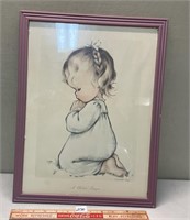 CUTE SIGNED FRAMED PRINT 13 X 17 INCHES