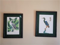 2 Jonna White Bird Screen Prints