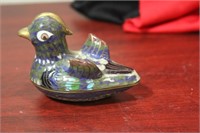 A Chinese Cloisonne Duck Trinket Box