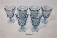 (6) Blue Glass Cups