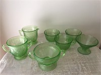 Vintage Federal Depression Green Glassware