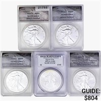 2015-2020 [5] Silver Eagle PCGS/ANACS MS69/70