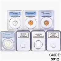 1943-2011 [7] US Varied Coinage NGC/PCGS PF/MS