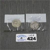 1964 Kennedy & Franklin Silver Half Dollars