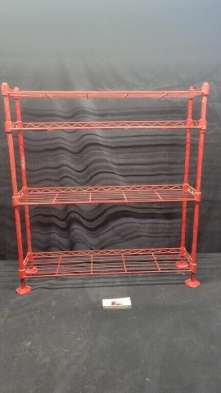 Red wire shelf