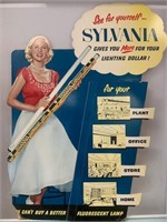 1950's Sylvania Cardboard Advertising 19x27