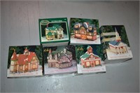 Six Dickens Christmas Village Houses