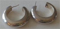 Sterling Silver Half Hoop Earrings, total weight