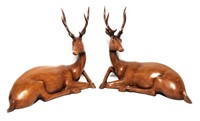 Wooden Deer Sculptures