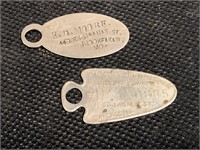 Pair of I.D. mail tags