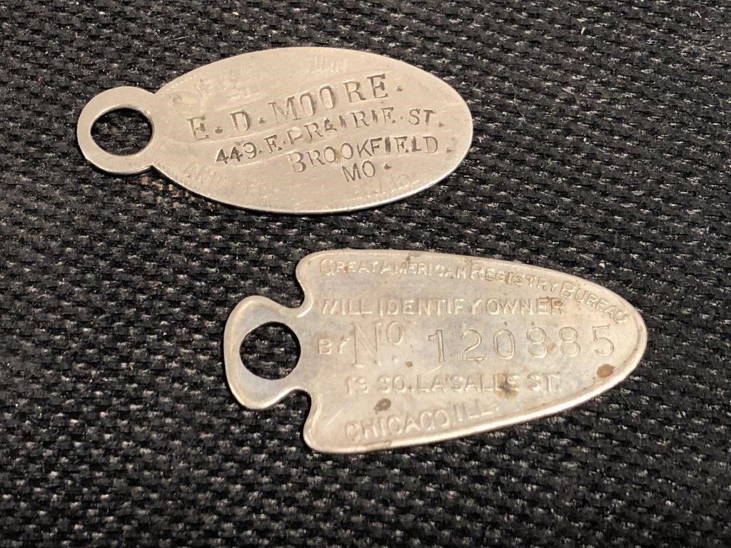 Pair of I.D. mail tags