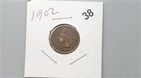 1902 Indian Head Cent rd1038