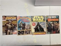 Four vintage Star Wars themed magazines