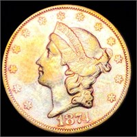 1874-S $20 Gold Double Eagle CLOSELY UNC