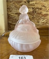 Toussant Curtsey Girl Pink Satin Depression Glass