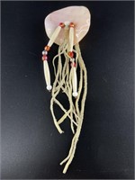 Hand crafted talisman with bone bead and shell