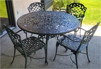 5-Piece Cast Iron Style Patio Table & Chairs