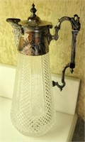 Decorative Cut Glass Liqueur Pitcher