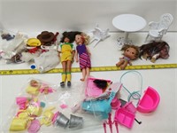 barbie type doll's furniture, cloths, etc.