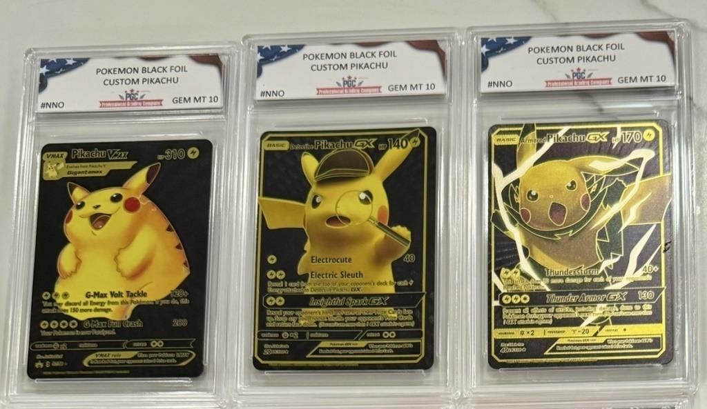 Pokémon Black Custom Pikachu Fan Card Lot