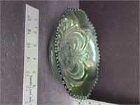 Imperial Carnival Green Scroll Embossed Bowl