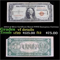 1935A $1 Silver Certificate Hawaii WWII Emergency