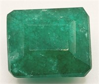 (KK) Green Jadeite Gemstone - Emerald Cut - 14.64