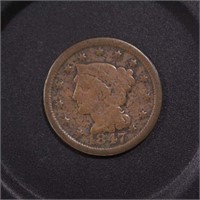 US Coins 1847 Large Cent, circulated