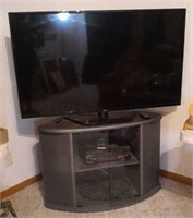 LG 55" Flat Screen TV, TV Stand, VCR W/ Remotes