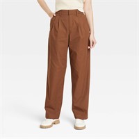 Women's High-Rise Pleat Front Straight Chino