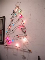 Wall lighted Christmas tree, 35" long x 52"