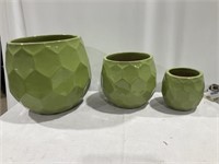 Round glazed clay flower pot set 14x14,11x11,9x9