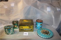 5 VINTAGE TINS LOT