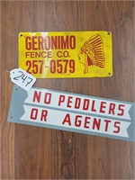 (2) aluminum business signs