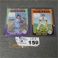 1975 Topps Yount & Brett RC Baseball Cards