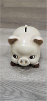 VTG Porcelain Piggy Bank FULL of Coins Over 2.5lbs