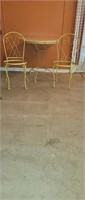 Vintage Wrought Iron Marble Top Bistro Table