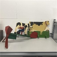 Milking Cow Wind Mill and Cow Shelf