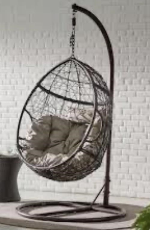 NICE CLEO INDOOR OUTDOOR PADDED HANGING EGG CHAIR