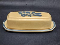 PFALTZGRAFF FOLK ART STONEWARE COVERED BUTTER DISH