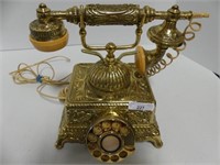 BRASS DESK ROTARY TELEPHONE
