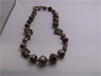 Sterling Beaded/Designed 20" Large Necklace 79g