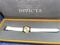 Invicta Angel white leather watch in box