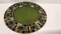 18" Glass Server, Mosaic Border