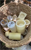 Basket of Flameless Candles