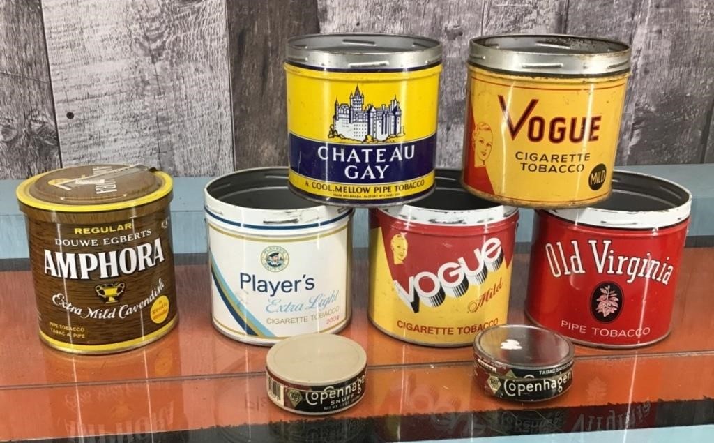 Vtg. tobacco tins