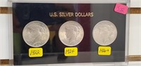 Three 90% Silver Peace $1 Dollars
