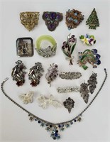 Art Deco To 50's Jewelry Lot With Sterling Silver