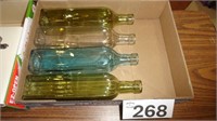 (4) Colored Bottles / Bud Vases